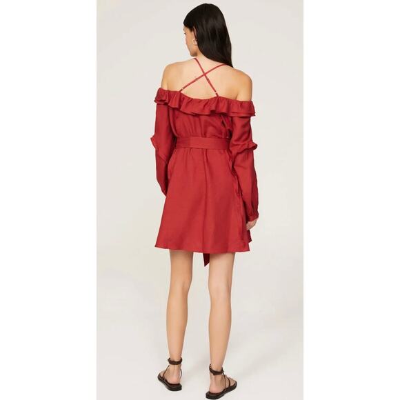 Marissa Web Collective RTR Linen off shoulder linen mini dress. Size M - Picture 4 of 7